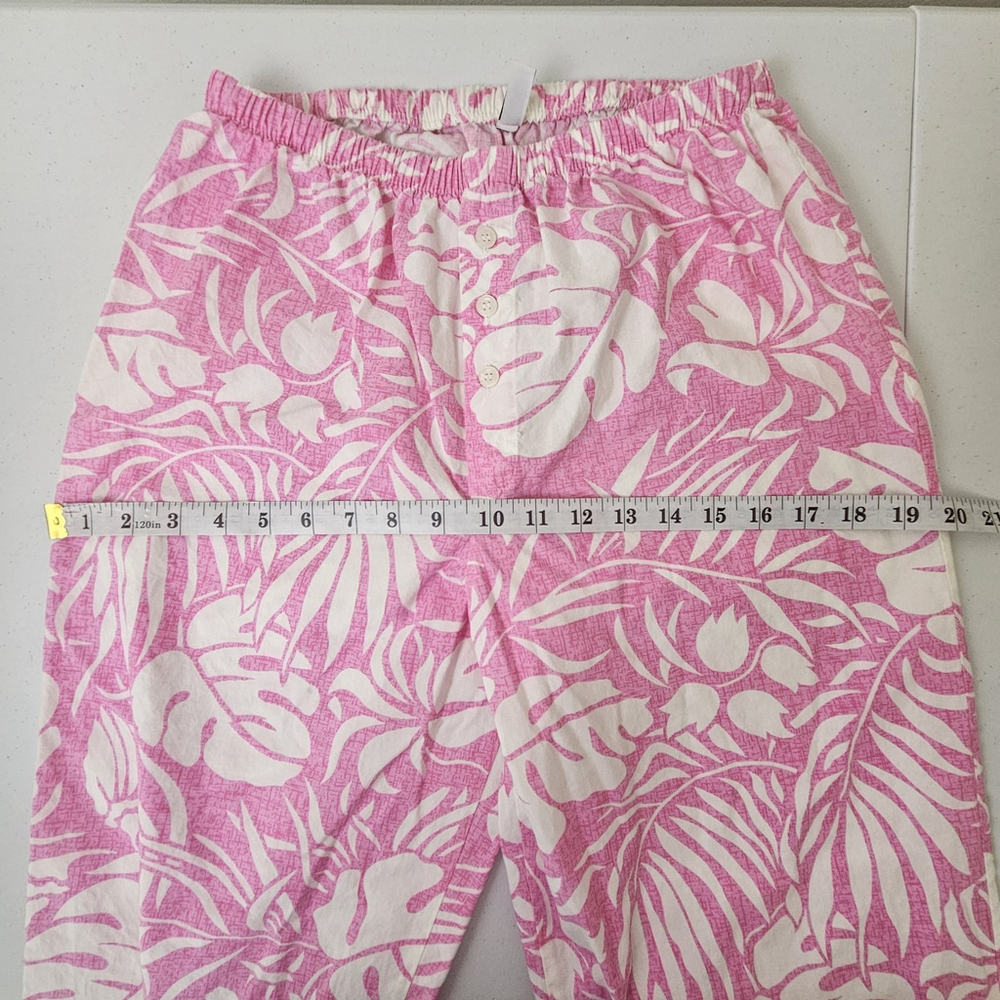 PJ Salvage Women's Small Lounge Pants Pink Tropical Cotton Lightweight Pajama - Picture 5 of 16